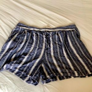 Terra & Sky Striped Linen Shorts 1X